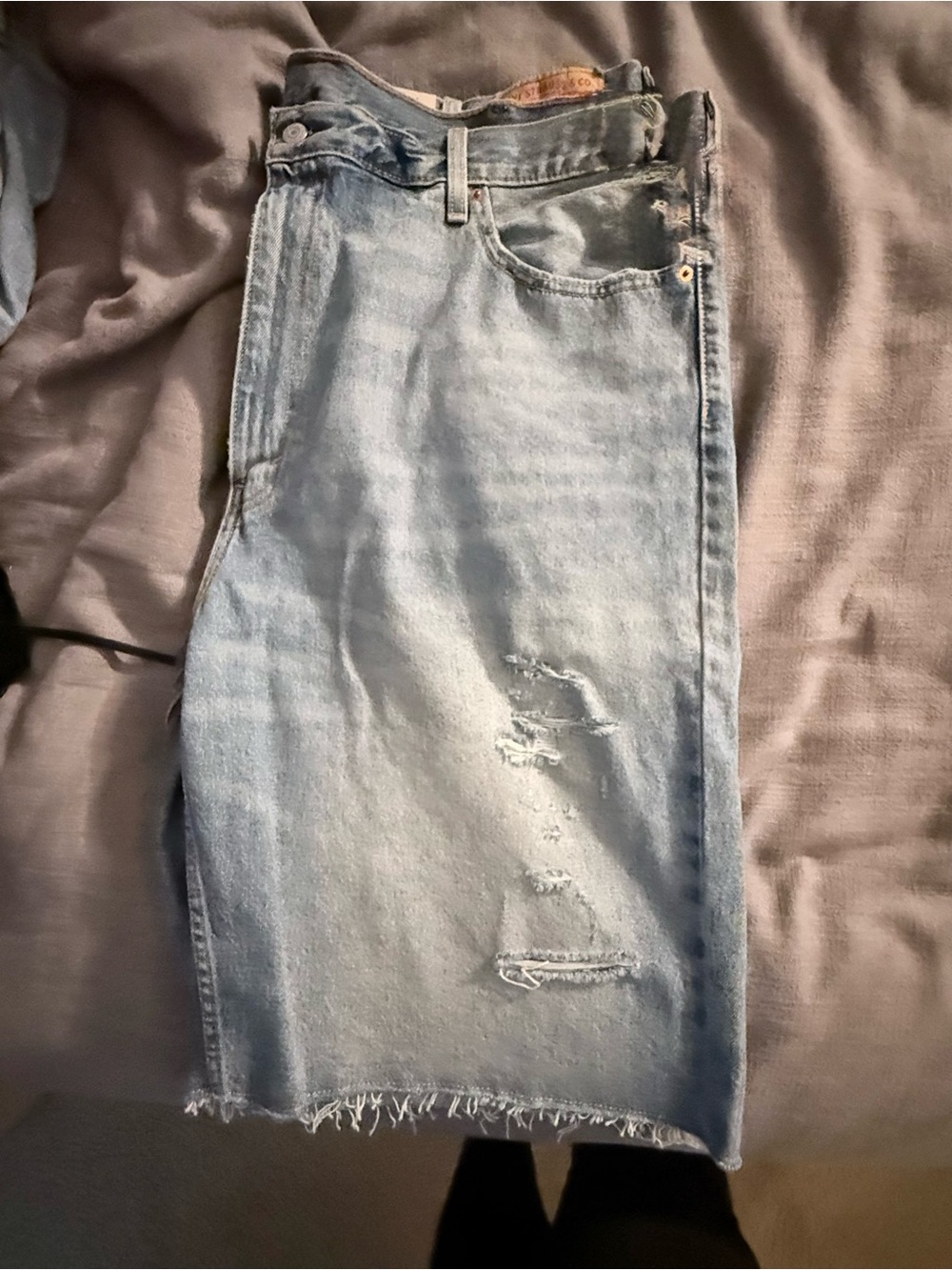 Levi's Light Blue Relaxed Fit Distressed Jeans